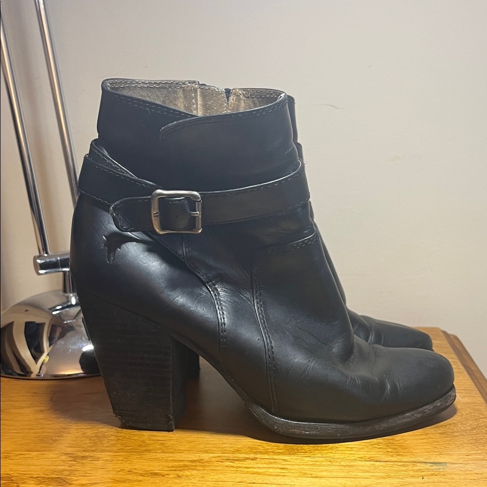 Frye Black Leather Patty Riding Boots